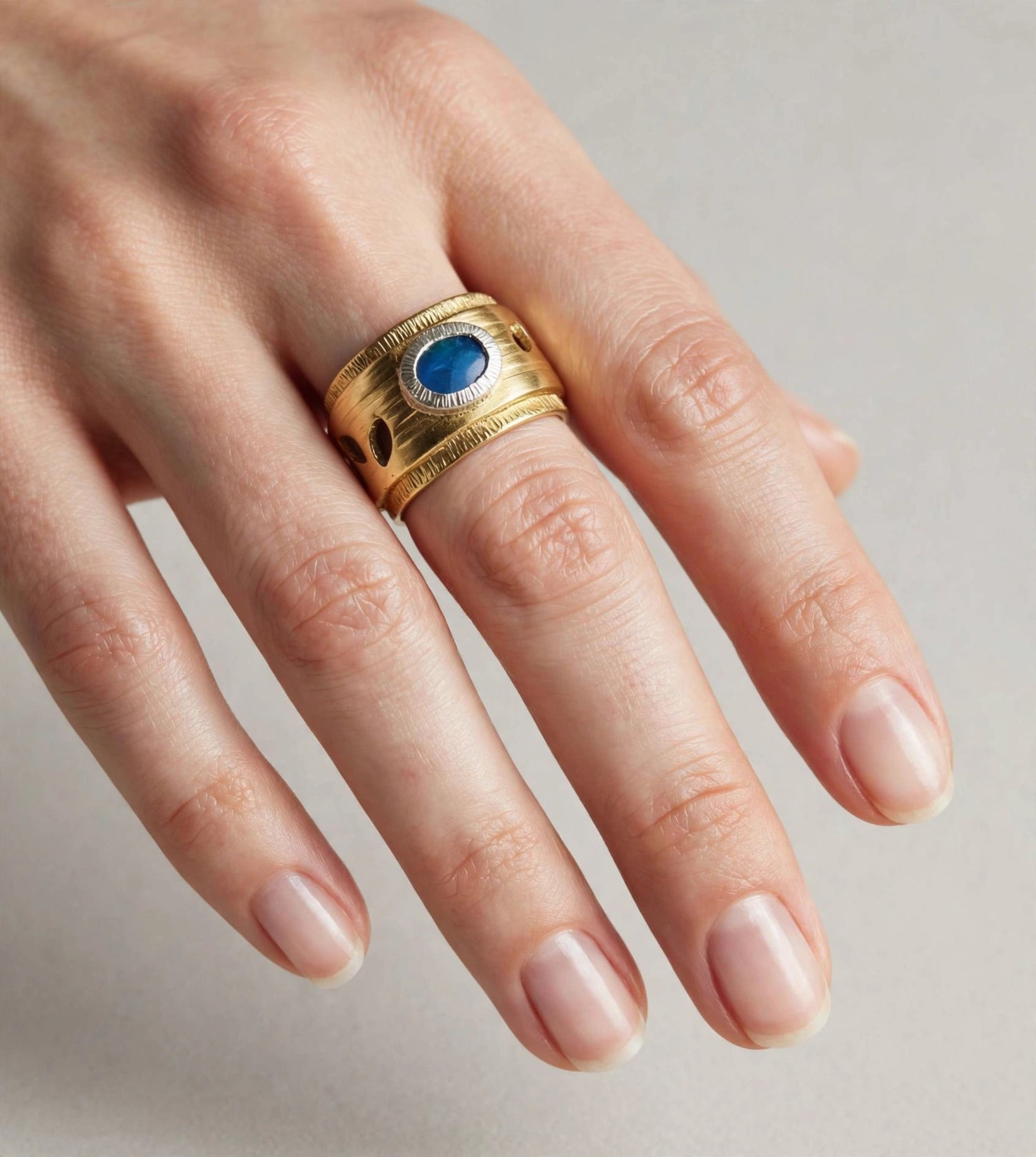 Band Ring with Opal