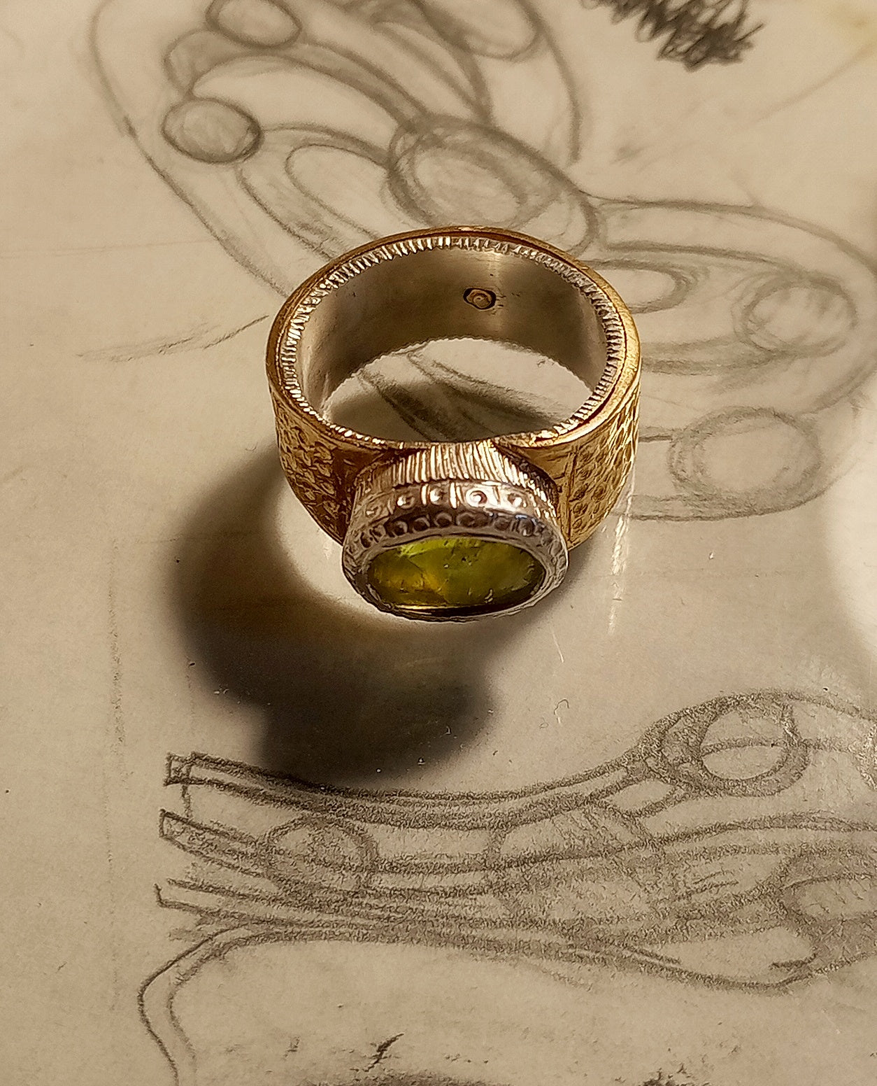 Peridot Band Ring – Silver Plated Bronze | Handmade