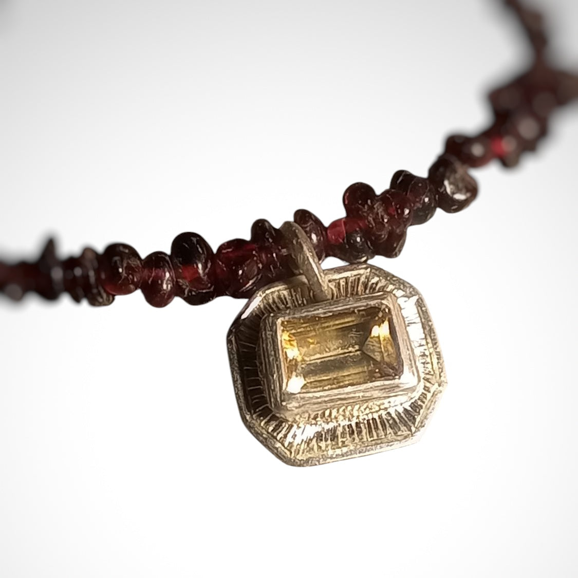COLLANA GRANATO E CITRINO