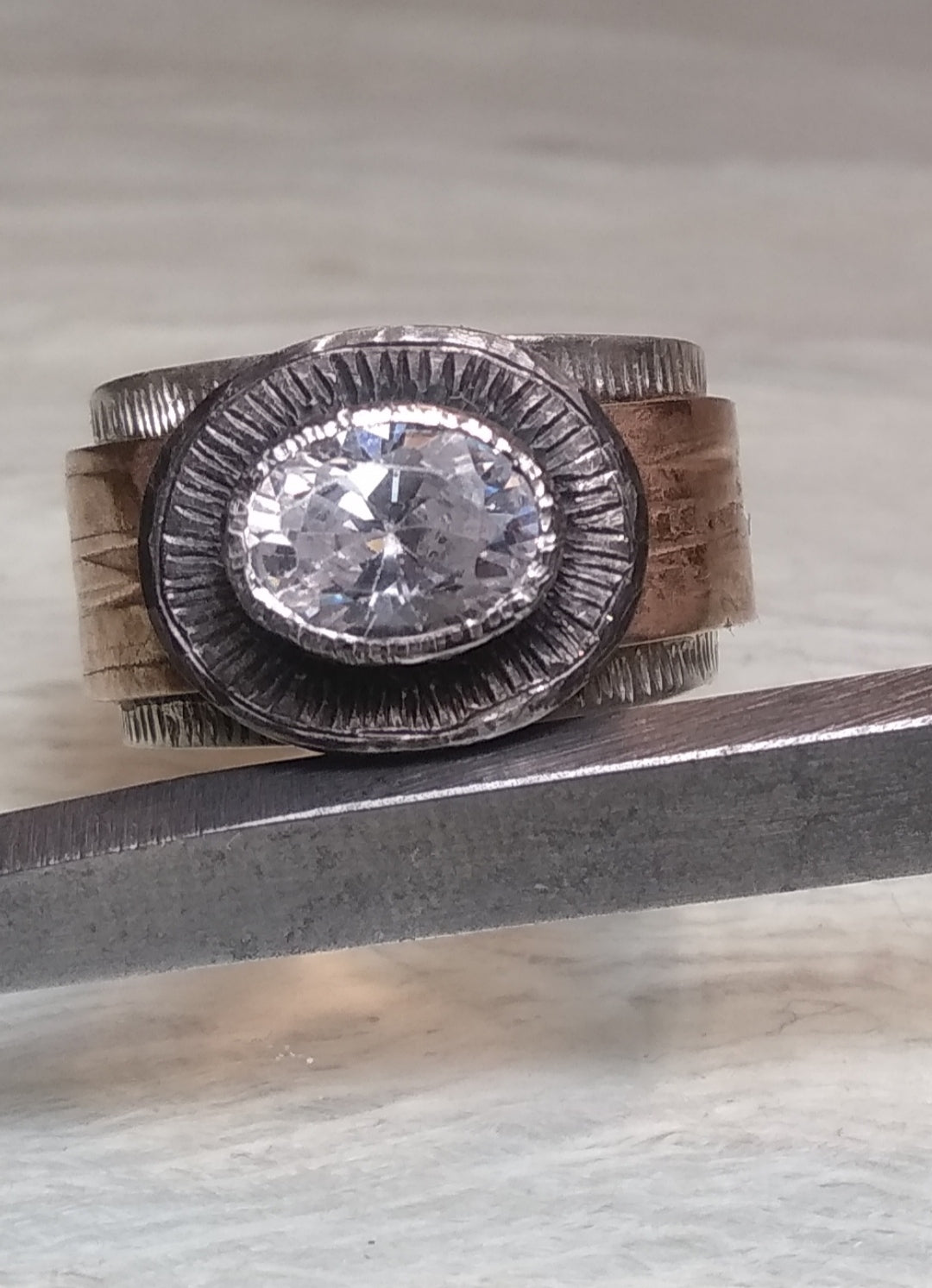 anello in metallo misto, anello in argento sterling 